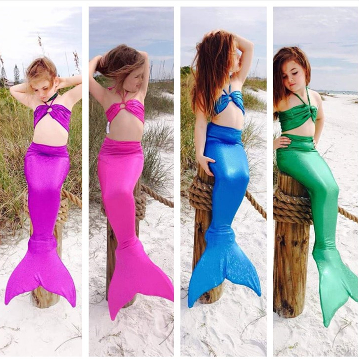 საბავშვო-Girl-Mermaid-Tail-Costume-for-საცურაო Monofin-იან-Sea-Maid-Fantasia-Ariel-Princess-Bikini-Swimsuit