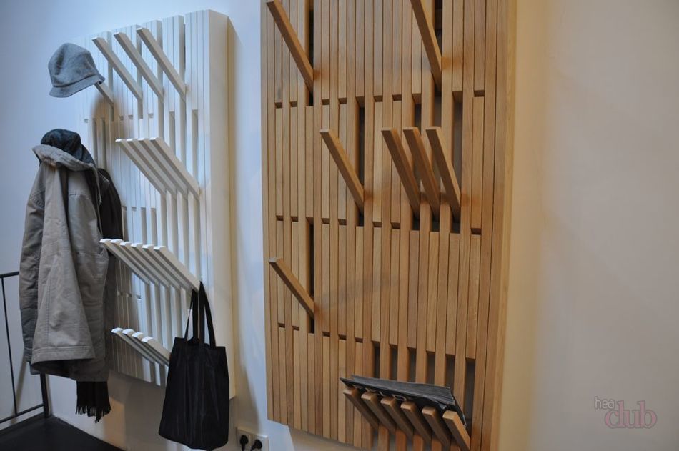 Beautiful wood hangers for hallway