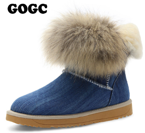 Denim Uggs with Fur View