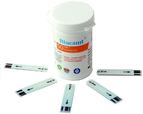 Test strips to the glucometer