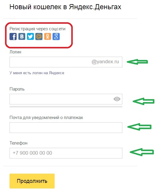 როგორ შევქმნათ საფულე Yandex.Money- ში