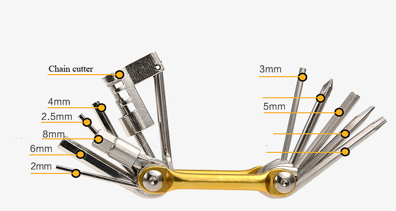 A set of screwdrivers for a bike