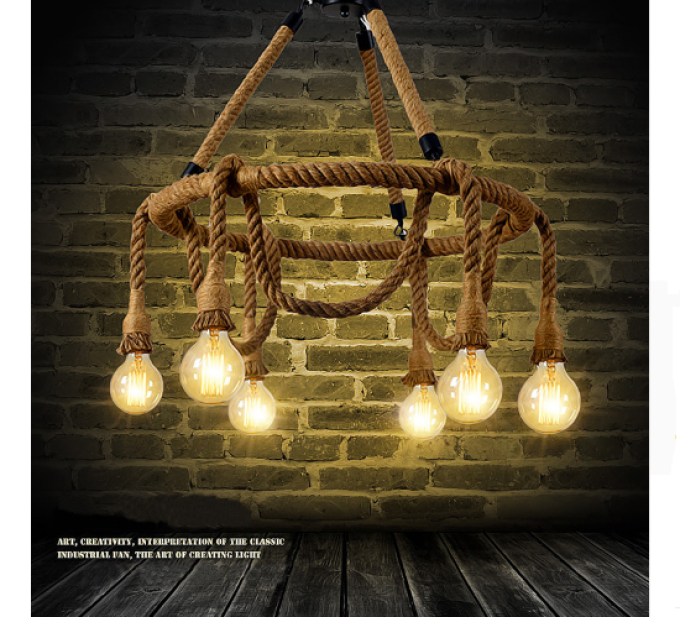 Country rope chandelier