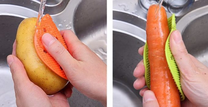 Silicone chock for washing vegetables