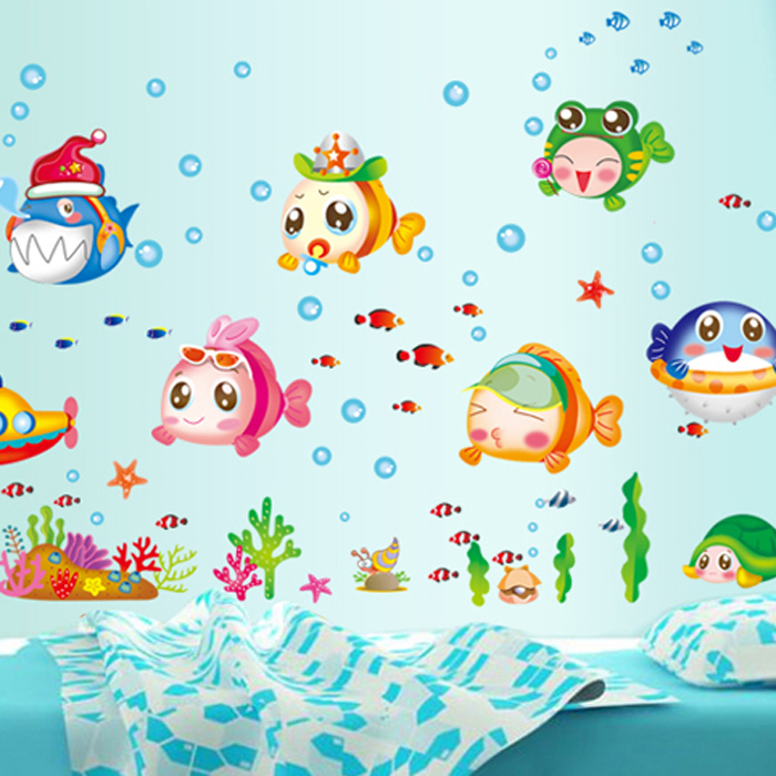 Children's stickers with fish