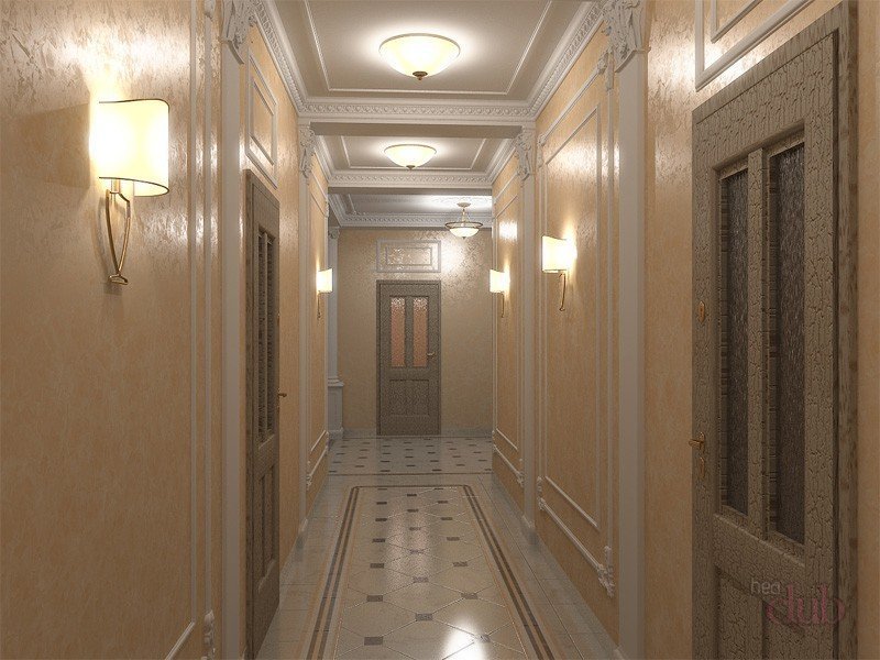 Classic version of luminaires for hallway
