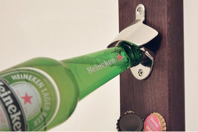 Wall beer opener