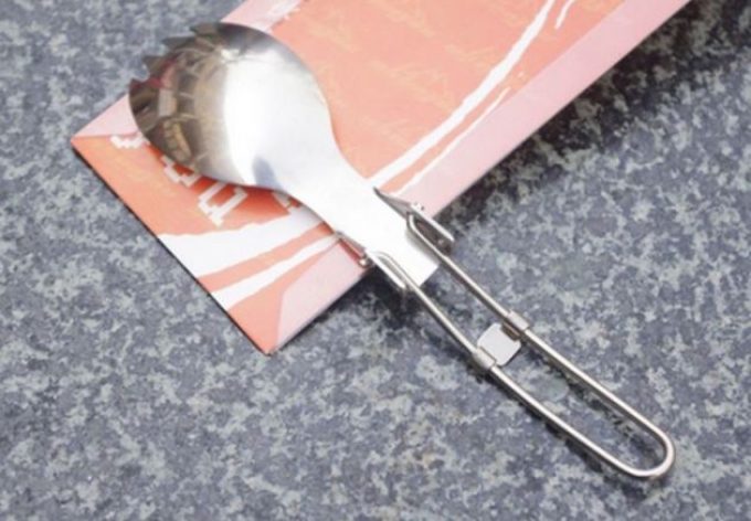 Folding spoon-fork